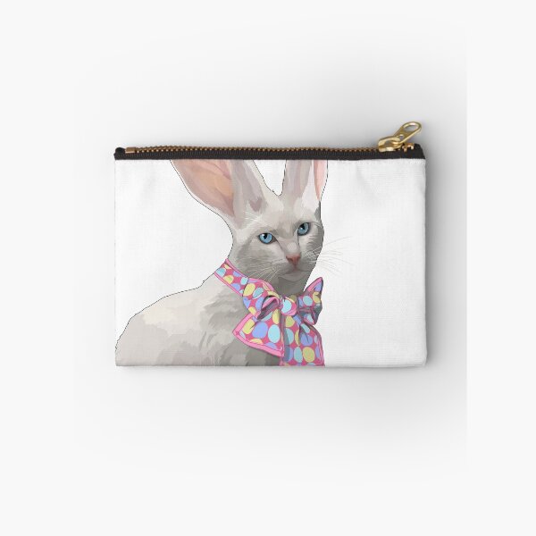 Item preview, Easter Bunny Cat with Egg Large Bow designed and sold by Carleah Unique.