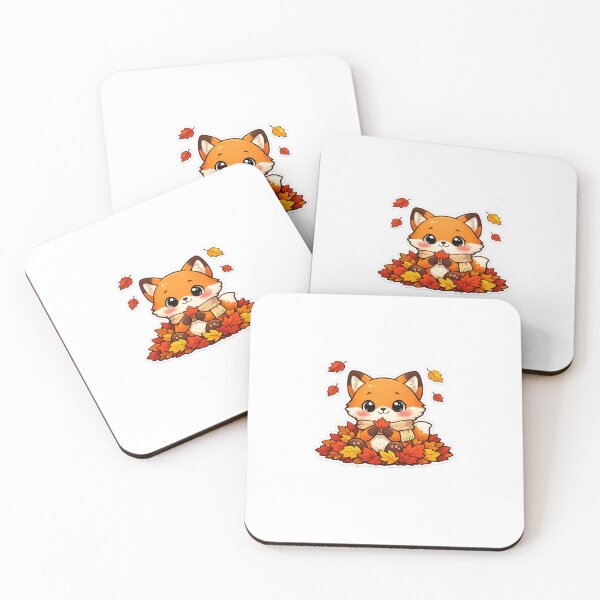 Item preview, Cute Autumn Fox with Falling Leaves designed and sold by InkVerse Studio.
