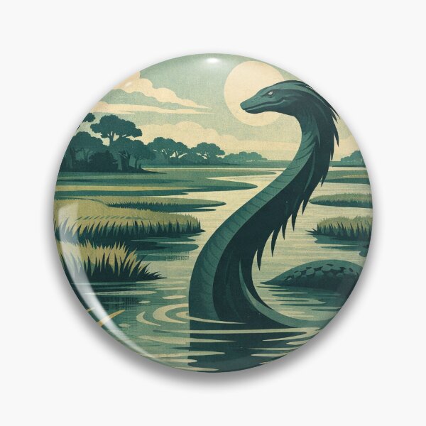 Item preview, Altamaha-ha Georgia Art Deco River Monster Poster designed and sold by Folk Bestiary.