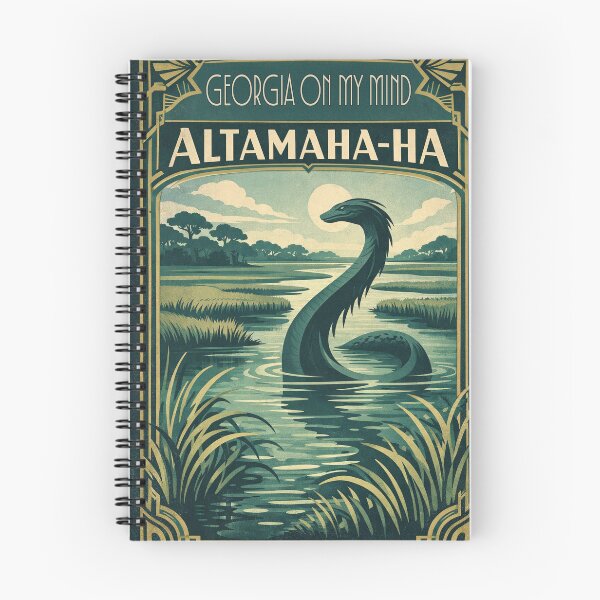 Item preview, Altamaha-ha Georgia Art Deco River Monster Poster designed and sold by Folk Bestiary.
