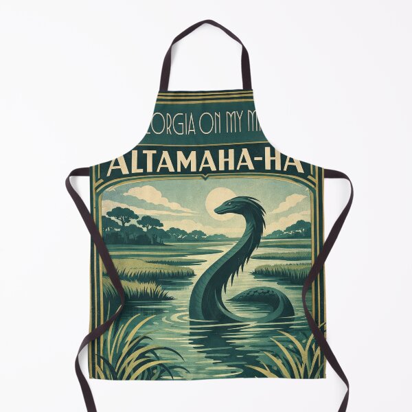 Item preview, Altamaha-ha Georgia Art Deco River Monster Poster designed and sold by Folk Bestiary.