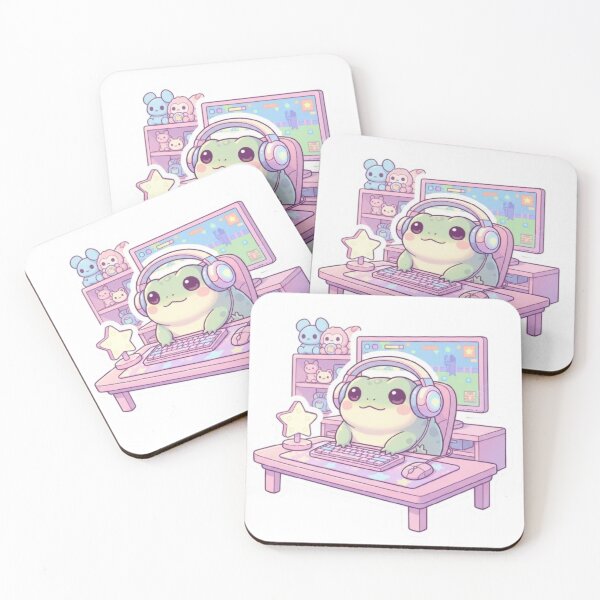 Item preview, Kawaii Gamer Frog Aesthetic – Cute Pastel Gaming Setup Design designed and sold by DesignNovaCo.