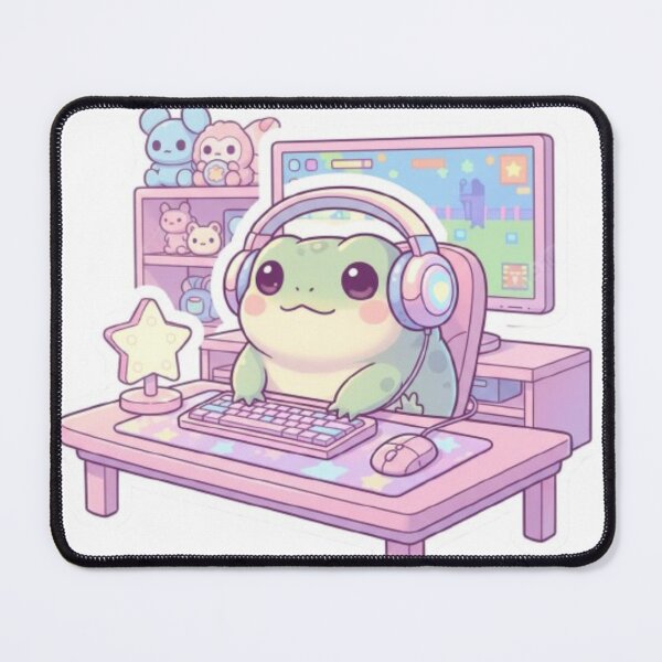 Item preview, Kawaii Gamer Frog Aesthetic – Cute Pastel Gaming Setup Design designed and sold by DesignNovaCo.