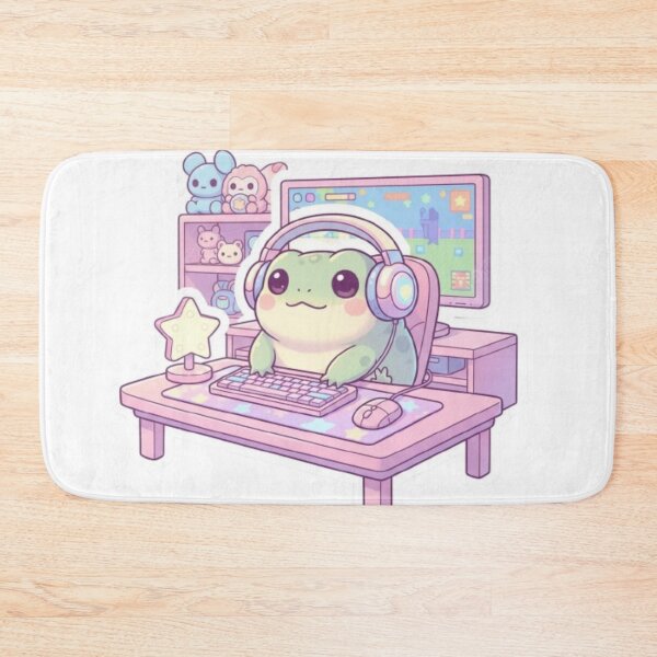 Item preview, Kawaii Gamer Frog Aesthetic – Cute Pastel Gaming Setup Design designed and sold by DesignNovaCo.
