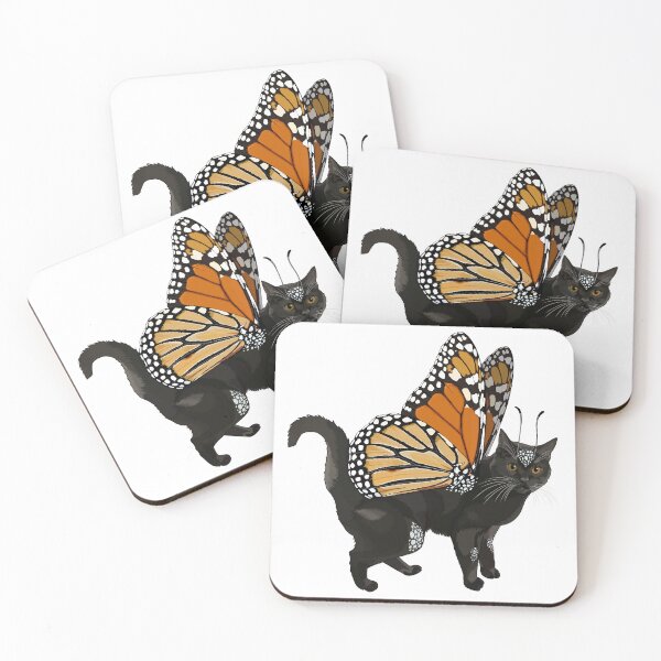 Item preview, Spotted Black Monarch Butterfly Cat designed and sold by Carleah Unique.