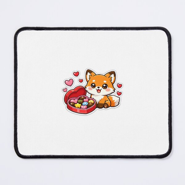 Item preview, Cute Fox with Chocolate Heart Box – Kawaii Love Illustration designed and sold by InkVerse Studio.