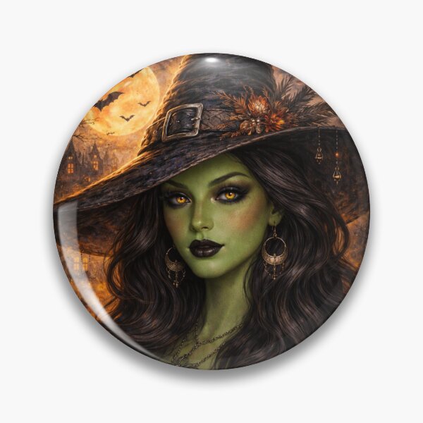 Item preview, Happy Halloween Witch – Vintage Green Witch Portrait Art designed and sold by Edenglow Prints & Peculiars.