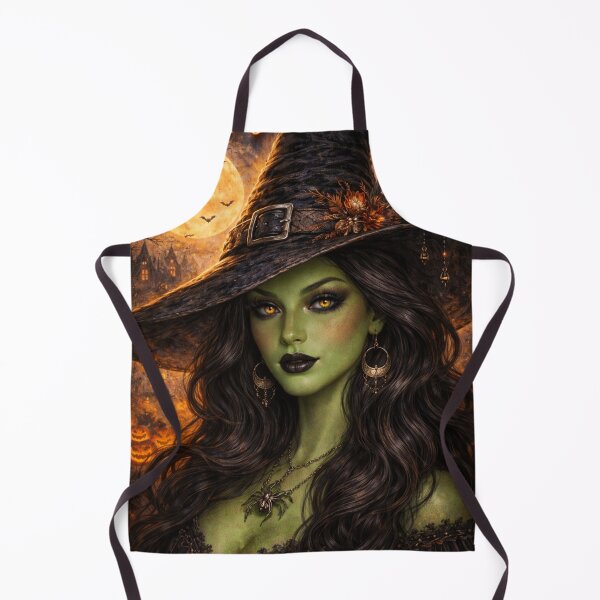 Item preview, Happy Halloween Witch – Vintage Green Witch Portrait Art designed and sold by Edenglow Prints & Peculiars.