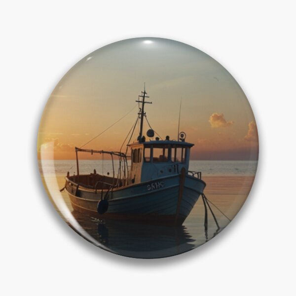 Item preview, Peace at dawn – a boat on a golden sea designed and sold by Izabela Włodarczyk.