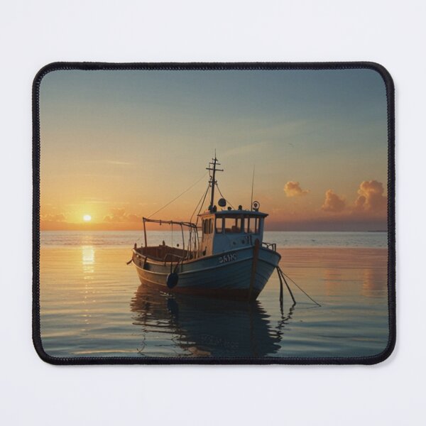 Item preview, Peace at dawn – a boat on a golden sea designed and sold by Izabela Włodarczyk.