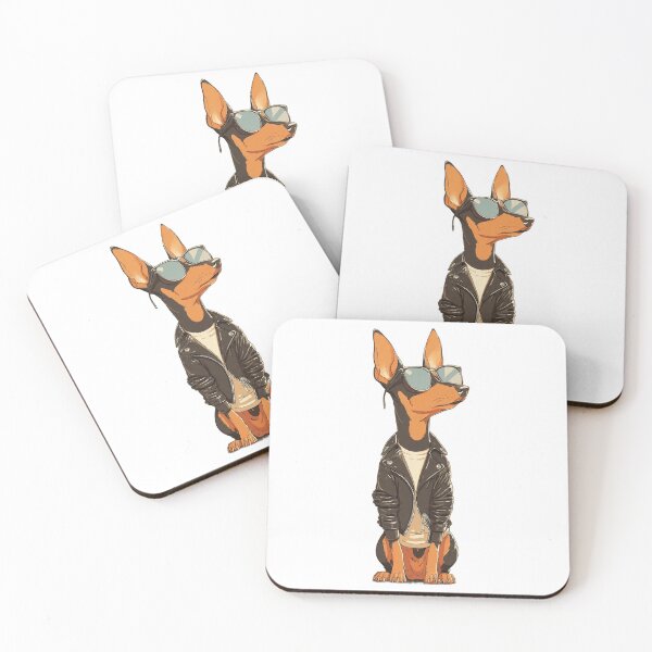 Item preview, Cool Pinscher with Sunglasses – Stylish Dog Illustration designed and sold by Droosam.