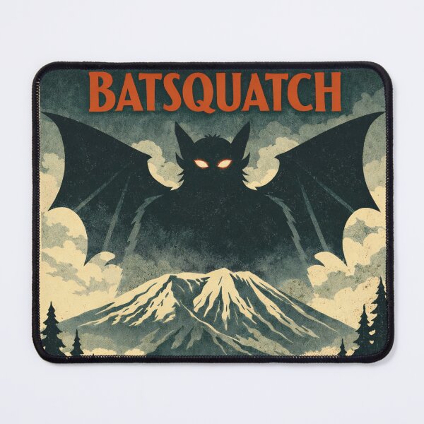 Item preview, Batsquatch Washington Art Deco Cryptid Poster designed and sold by Folk Bestiary.