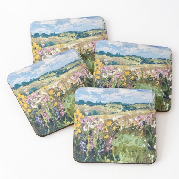 Item preview, Provence Wildflower Landscape Painting | French Countryside Wall Art | Floral Field Scene designed and sold by CARRAANN.