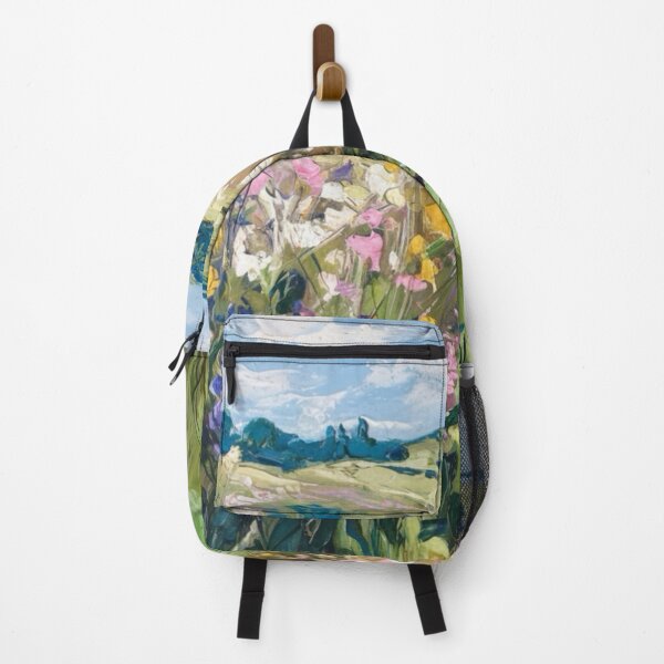 Item preview, Provence Wildflower Landscape Painting | French Countryside Wall Art | Floral Field Scene designed and sold by CARRAANN.