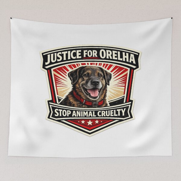 Item preview, Justice for Orelha Stop Animal Cruelty Dog Badge designed and sold by rocknrollstyles.