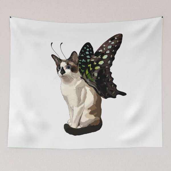 Item preview, Seal Point Snowshoe Siamese Tailed Jay Butterfly Cat designed and sold by Carleah Unique.