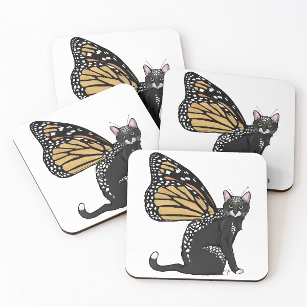 Item preview, Spotted Black Monarch Butterfly Cat designed and sold by Carleah Unique.