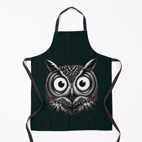 Item preview, Intense Owl Eyes Black and White Art Wise Owl Gaze Dark Mysterious Bird Portrait designed and sold by Syrupulse.