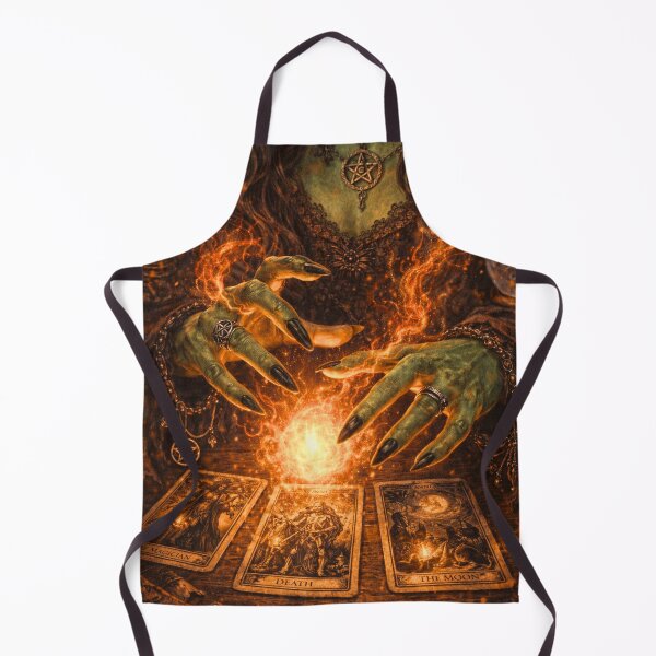Item preview, Witch Casting Spell Over Tarot Cards – Dark Occult Fantasy Art designed and sold by Edenglow Prints & Peculiars.