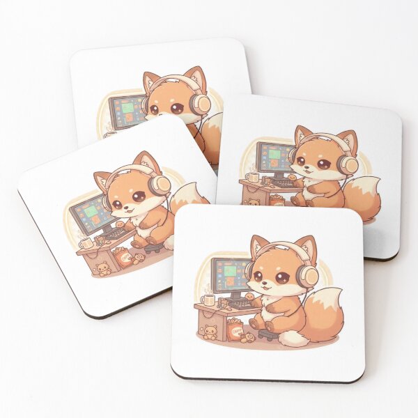Item preview, Kawaii Fox Gamer Aesthetic – Cute Dreamy Pastel Gaming Setup Design designed and sold by DesignNovaCo.