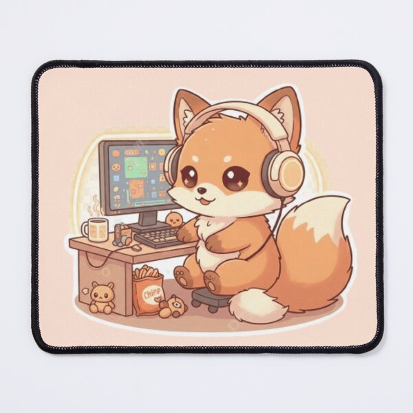 Item preview, Kawaii Fox Gamer Aesthetic – Cute Dreamy Pastel Gaming Setup Design designed and sold by DesignNovaCo.