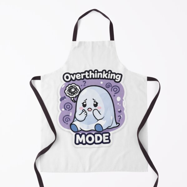 Item preview, Overthinking Mode Cute Ghost – Anxiety & Relatable Introvert Sticker designed and sold by sumodesign.