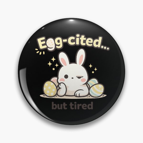 Item preview, Egg-cited but Tired Funny Easter Bunny Pun Cute Minimal Shirt designed and sold by Line-Mood1⭐️⭐️⭐️⭐️⭐️.