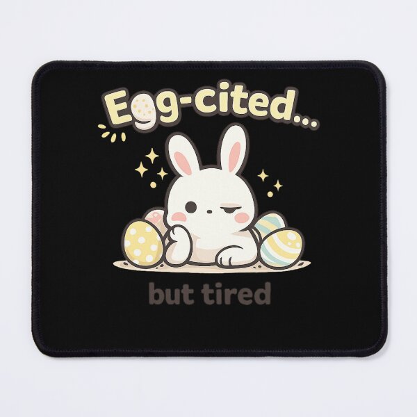 Item preview, Egg-cited but Tired Funny Easter Bunny Pun Cute Minimal Shirt designed and sold by Line-Mood1⭐️⭐️⭐️⭐️⭐️.