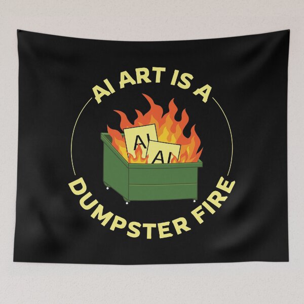 Item preview, AI Art is a Dumpster Fire designed and sold by Shiraufa.