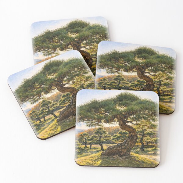 Item preview, Japanese Pine Tree Landscape – Zen Garden Nature Art designed and sold by TopHatCreations.