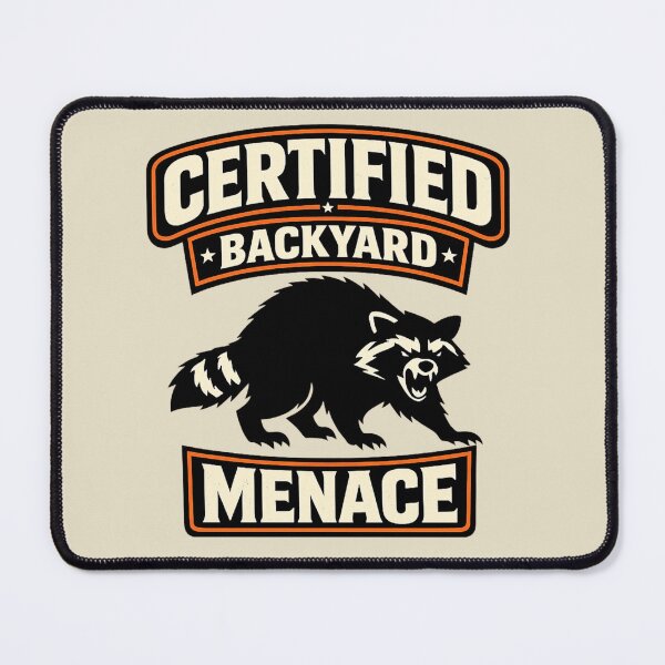 Item preview, Certified Backyard Menace Funny Raccoon Badge T-Shirt designed and sold by POD DYNASTY.