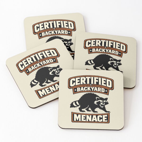 Item preview, Certified Backyard Menace Funny Raccoon Badge T-Shirt designed and sold by POD DYNASTY.