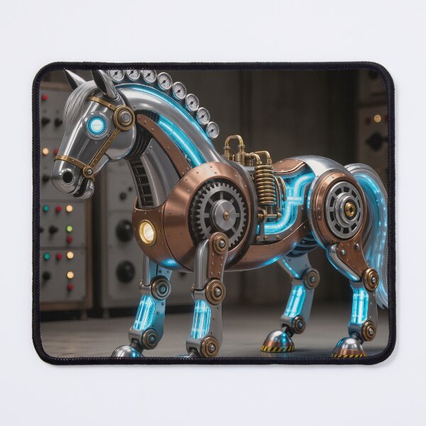 Item preview, Atompunk Robot Horse Retro Futuristic Sci-Fi designed and sold by SynthRaccoon.