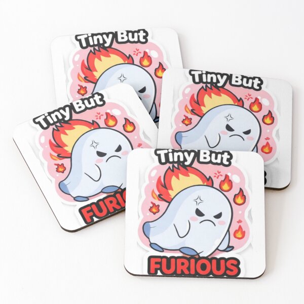 Item preview, Tiny But Furious Cute Ghost – Angry Kawaii Funny Sticker designed and sold by sumodesign.