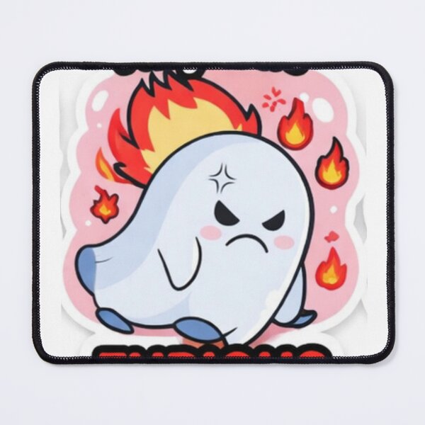 Item preview, Tiny But Furious Cute Ghost – Angry Kawaii Funny Sticker designed and sold by sumodesign.
