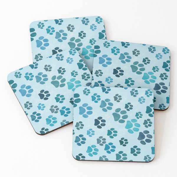 Item preview, Cyan and Light blue Paw Prints  designed and sold by TedraOrtega.
