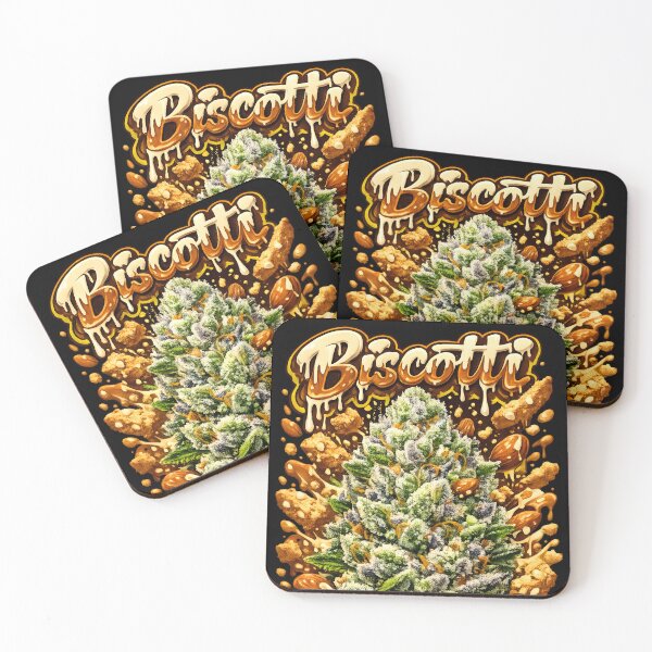Item preview, Biscotti Cookie Graffiti Art Print | Sweet Nutty Indica Hybrid Bud Typography | Euphoric 420 Wall Decor designed and sold by WAUZ.