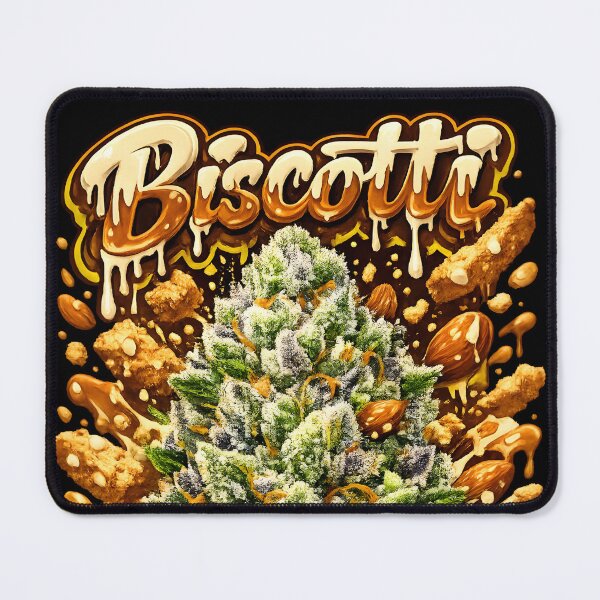 Item preview, Biscotti Cookie Graffiti Art Print | Sweet Nutty Indica Hybrid Bud Typography | Euphoric 420 Wall Decor designed and sold by WAUZ.