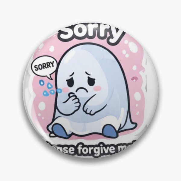 Item preview, Sorry Please Forgive Me Cute Ghost – Apology Kawaii Sticker designed and sold by sumodesign.
