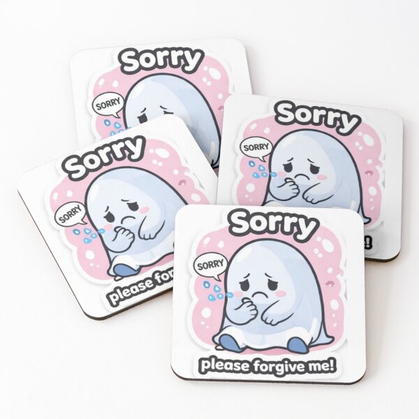 Item preview, Sorry Please Forgive Me Cute Ghost – Apology Kawaii Sticker designed and sold by sumodesign.