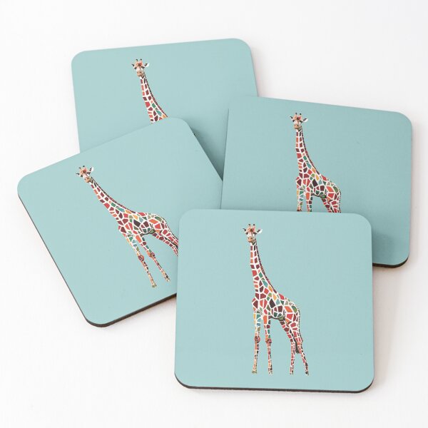 Item preview, giraffe geometric mosaic art designed and sold by designmari.