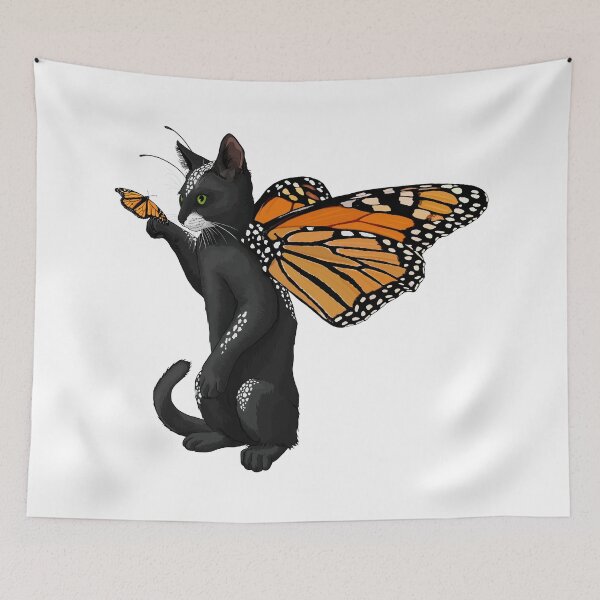 Item preview, Spotted Black Monarch Butterfly Cat designed and sold by Carleah Unique.