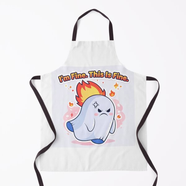Item preview, I’m Fine This Is Fine Cute Ghost – Funny Angry Kawaii Sticker designed and sold by sumodesign.