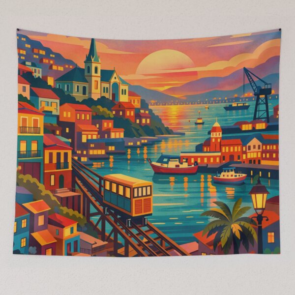 Item preview, Valparaíso Chile Travel Poster designed and sold by MatthewHeights.