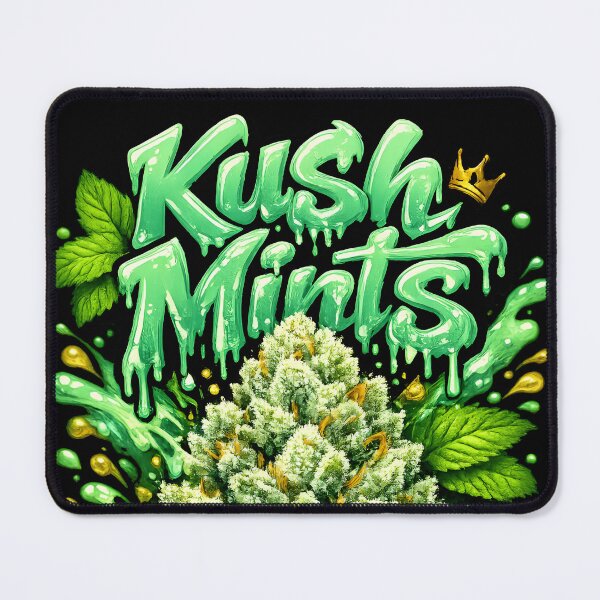 Item preview, Kush Mints Graffiti Bud Print | Minty Earthy Hybrid Strain Typography | Heavy Body 420 designed and sold by WAUZ.