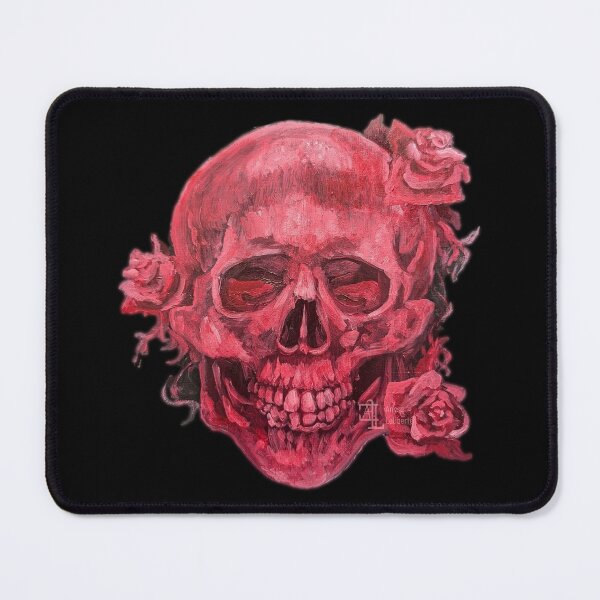 Item preview, Red Skull with Roses designed and sold by ArtbyAnyse.