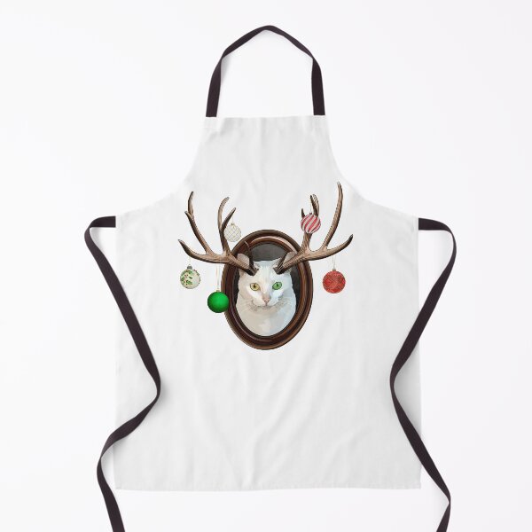 Item preview, Festive White Catalope Portrait with Christmas Ball Ornaments designed and sold by Carleah Unique.