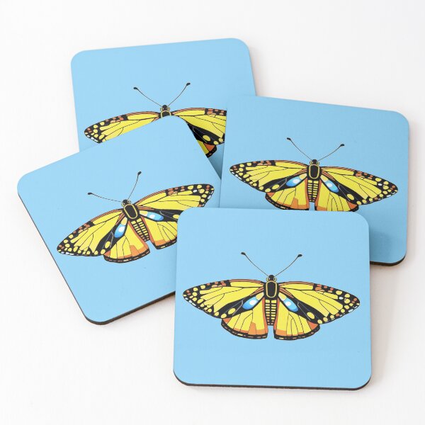 Item preview, yellow butterfly geometric mosaic art designed and sold by designmari.