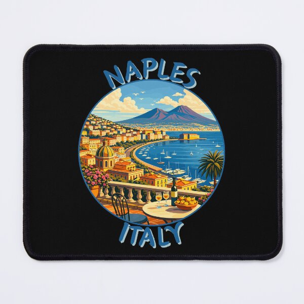 Item preview, Naples in Campania, Italy Retro Travel Art Circle Emblem designed and sold by MaateoDesign.