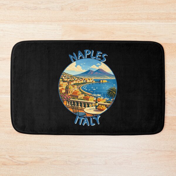 Item preview, Naples in Campania, Italy Retro Travel Art Circle Emblem designed and sold by MaateoDesign.